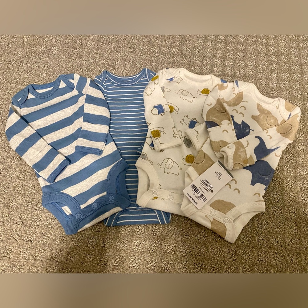 4 pack Premie long sleeved onesies (boy)